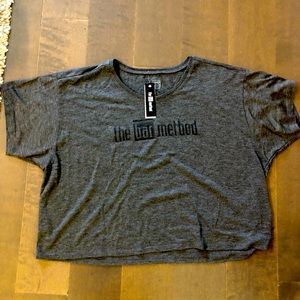 New With Tags The Bar Method Cropped Gray T-shirt